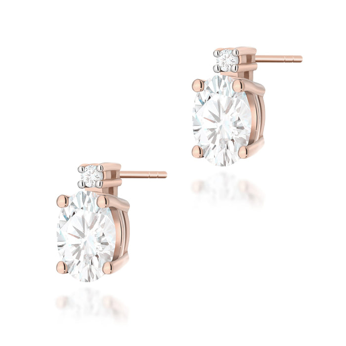 Cercei Aur 14K Cu Diamante Laborator K0001 Ovali