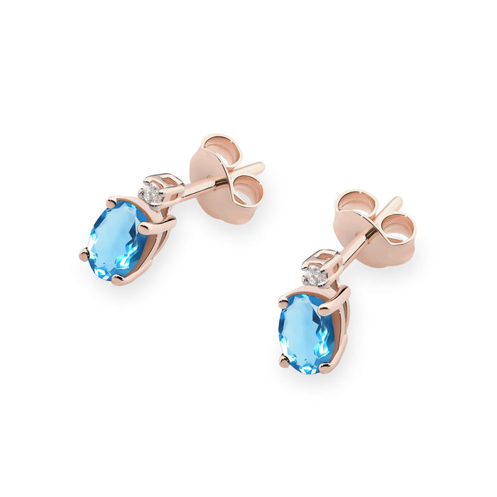 Cercei Aur 14K KO001 Topaz 2 x 0.50ct