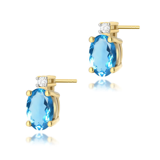 Cercei Aur 14K KO001 Topaz 2 x 0.50ct