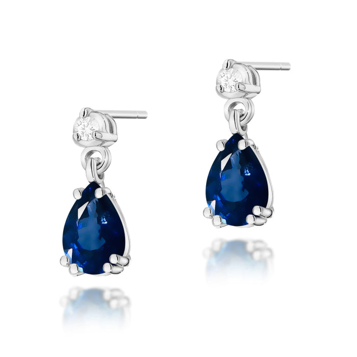 Cercei Aur 14K K0006 Safir 2 x 0.60ct