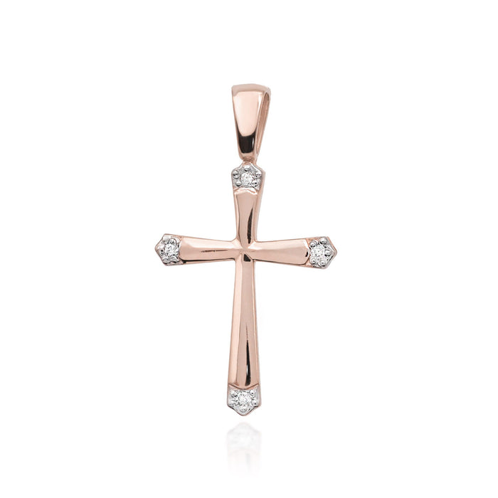 Image for Pandantiv Cruce Aur 14K cu Diamante 0.02 ct