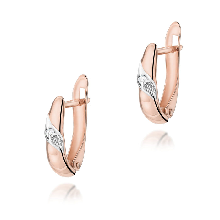 Cercei Aur 14K cu Diamante Naturale Naturale 0.04 ct