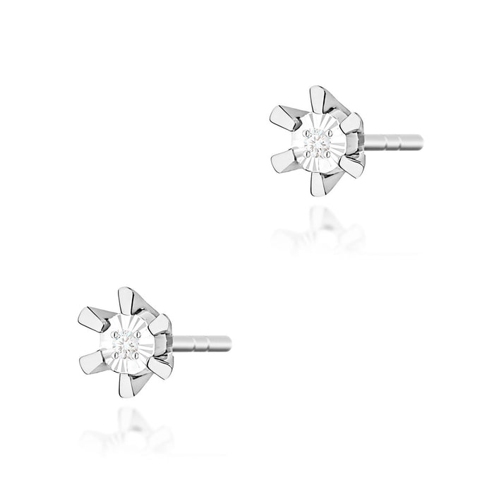 Cercei Aur 14K cu Diamante Naturale Naturale 0.01 ct