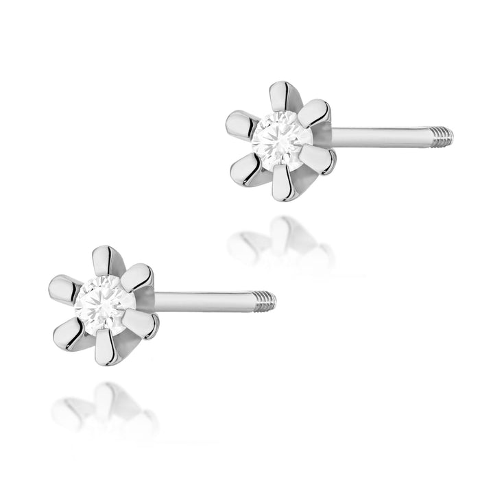 Cercei Aur 14K cu Diamante Naturale Naturale 0.04 ct