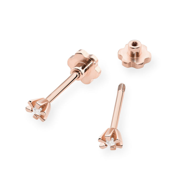 Cercei Aur 14K cu Diamante Naturale Naturale 0.04 ct