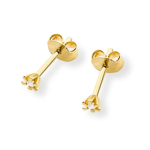 Cercei Aur 14K cu Diamante Naturale 0.04 ct - Galben