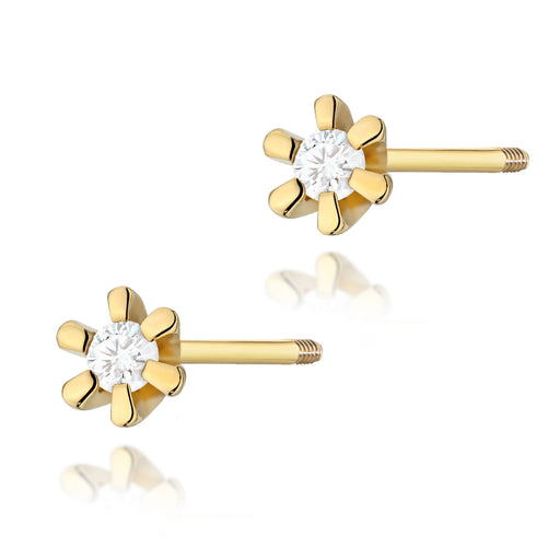 Cercei Aur 14K cu Diamante Naturale Naturale 0.04 ct