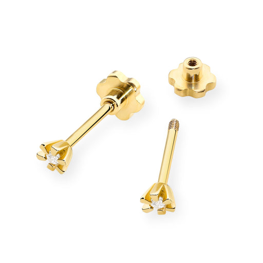 Cercei Aur 14K cu Diamante Naturale Naturale 0.04 ct