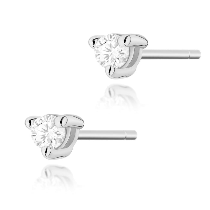 Cercei Aur 14 k cu Diamante Naturale Naturale 0.08 ct