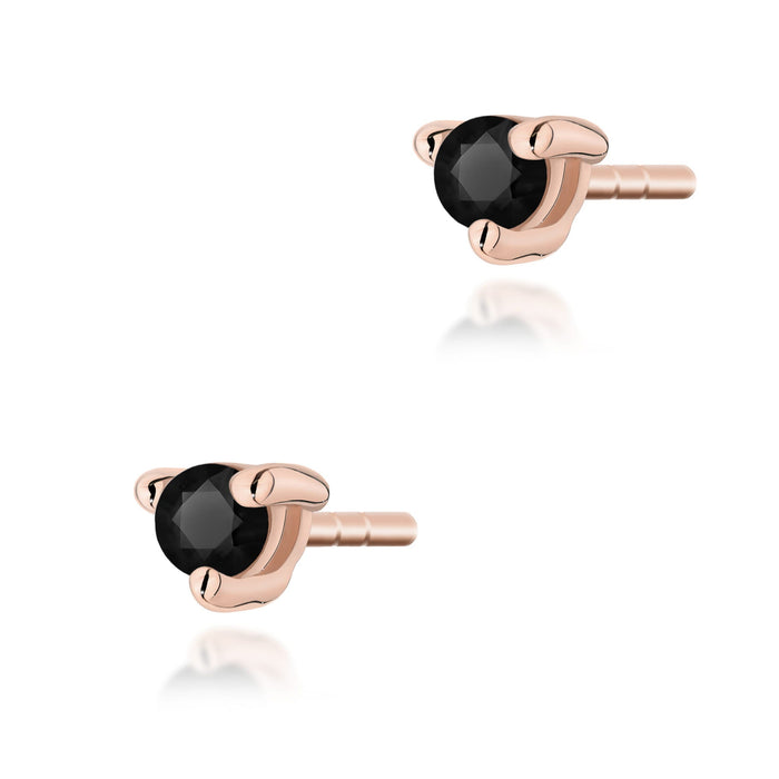 Cercei Diamant Negru Aur 14K K0035