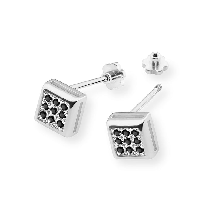 Cercei Aur 14K K0036 Diamante Negre Șurub