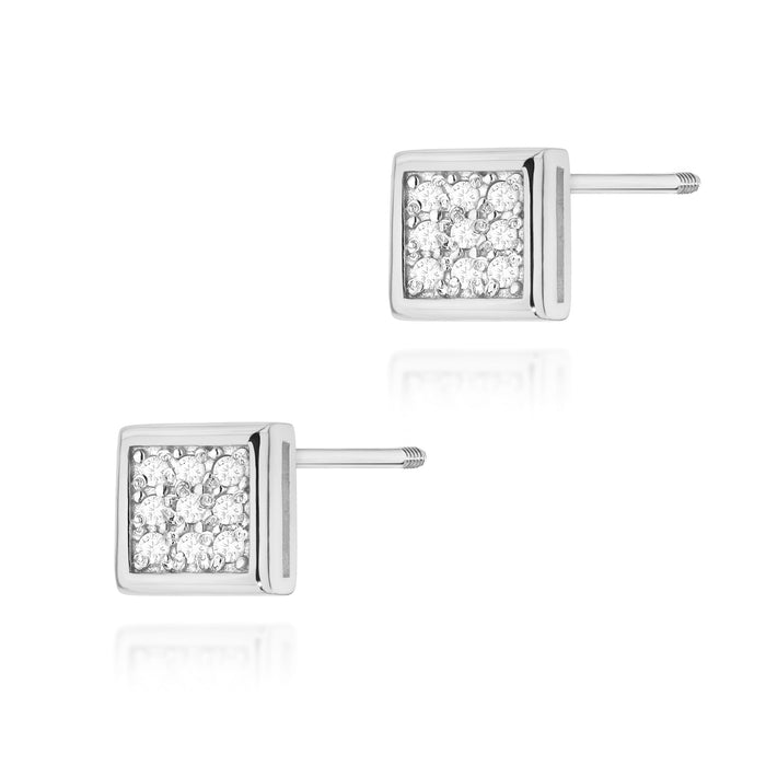 Cercei Aur 14K cu Diamante Naturale Naturale 0.09ct