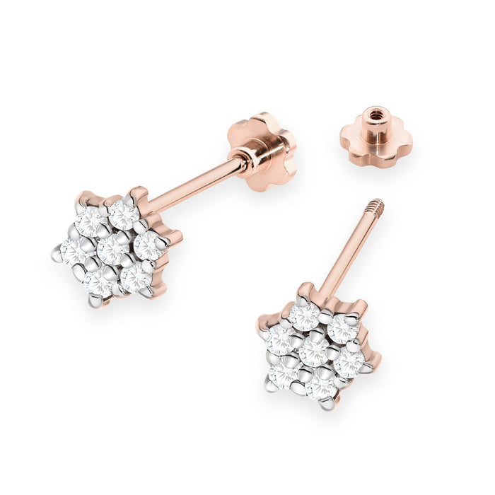 Cercei Aur 14K cu Diamante Naturale Naturale 0.12 ct