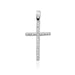 Pandantiv Cruce Aur 14K cu Diamante 0.05 ct - Alb