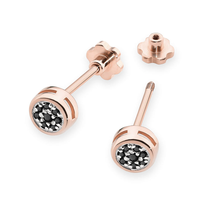 Cercei Aur 14K K0041 Diamante Negre 0.08ct