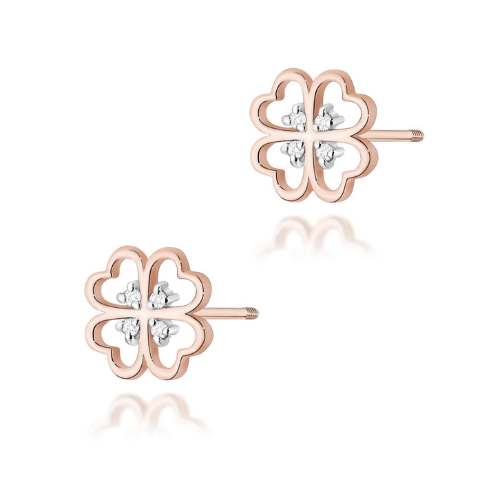 Cercei Aur 14K cu Diamante Naturale Naturale 0.04 ct