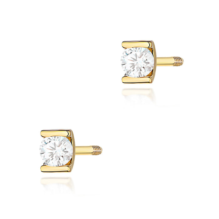 Cercei Aur 14K K0055 Diamant 2 x 0,04ct