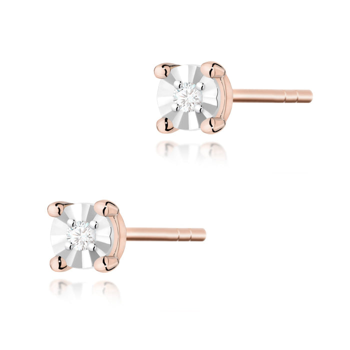 Cercei Aur 14K cu Diamante Naturale Naturale 0.02 ct