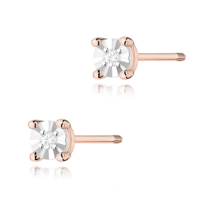 Cercei Aur 14K cu Diamante Naturale Naturale 0.02 ct