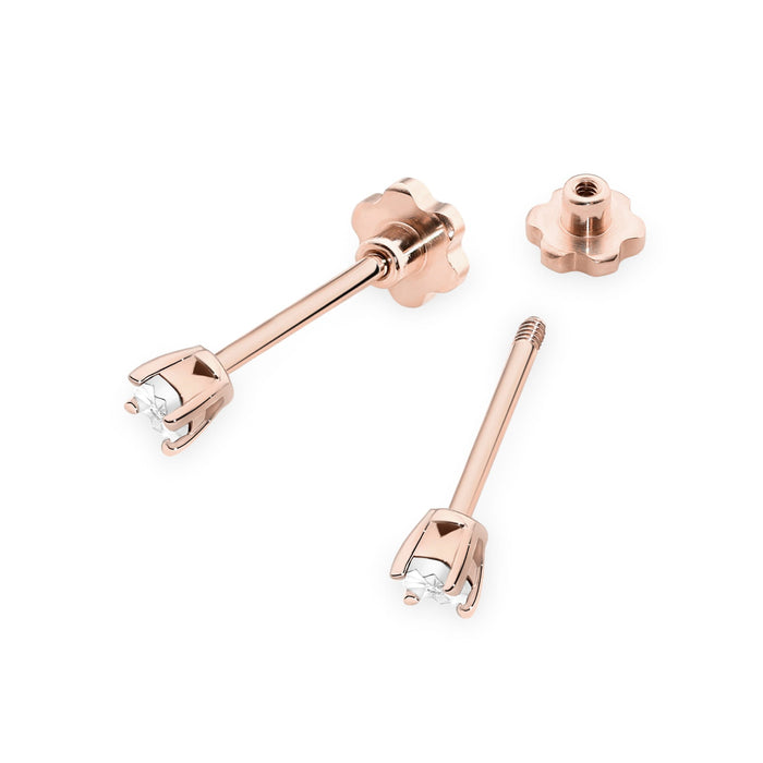 Cercei Aur 14K cu Diamante Naturale Naturale 0.02 ct