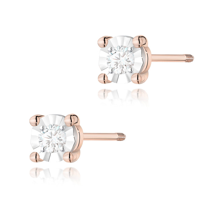 Cercei Aur 14K cu Diamante Naturale Naturale 0.06 ct