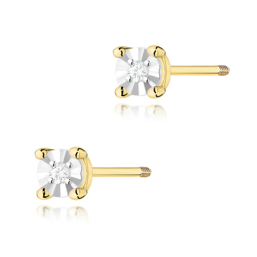 Cercei Aur 14K cu Diamante Naturale Naturale 0.02 ct