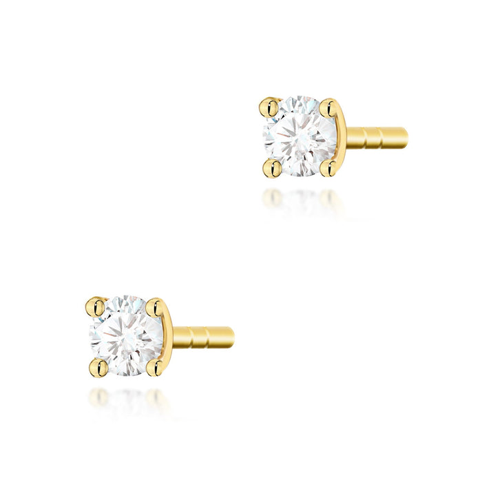 Cercei Aur 14K cu Diamante Naturale 0.08 ct
