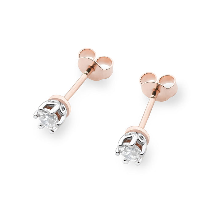 Cercei Aur 14K cu Diamant Natural 0.15 ct