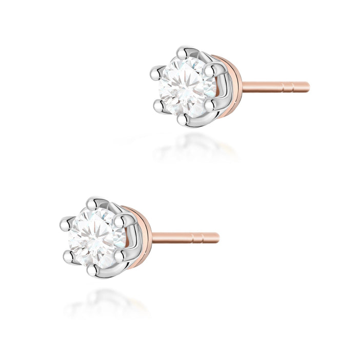 Cercei Aur 14K cu Diamante Naturale Naturale 0.80