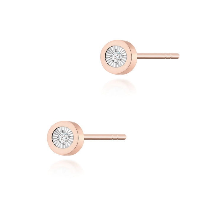 Cercei Aur 14K cu Diamante Naturale 0.03 ct