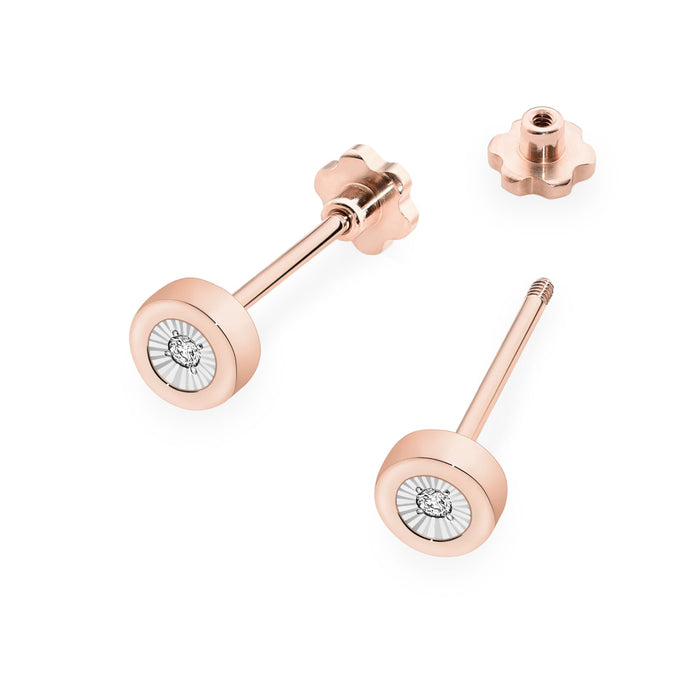 Cercei Aur 14K cu Diamante Naturale Naturale 0.029 ct