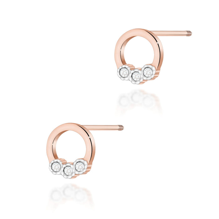 Cercei Aur 14K K0072 Diamante Șurub