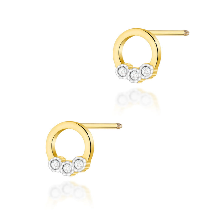 Cercei Aur 14K K0072 Diamante Șurub