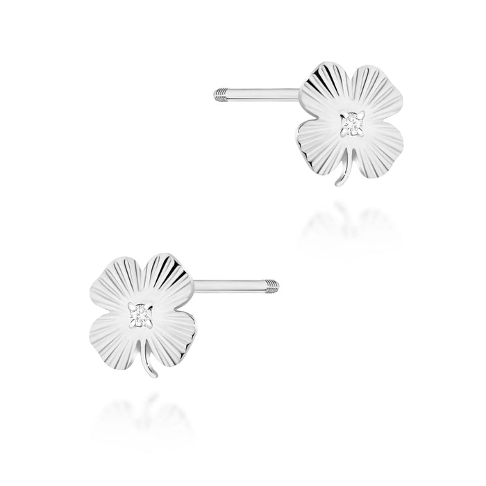 Cercei Aur 14K cu Diamante Naturale 0.01 ct Filet cu Protectie