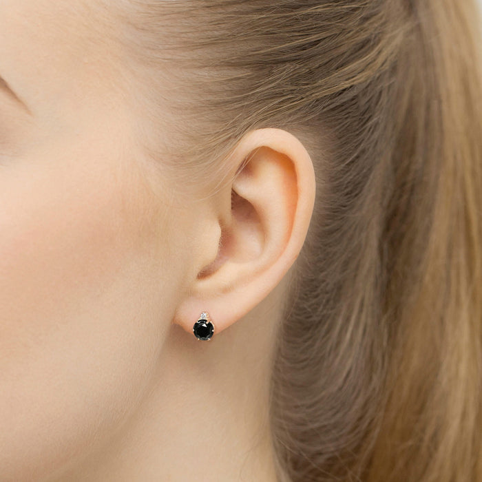 Cercei Aur 14K Cu Diamante Negre K0076