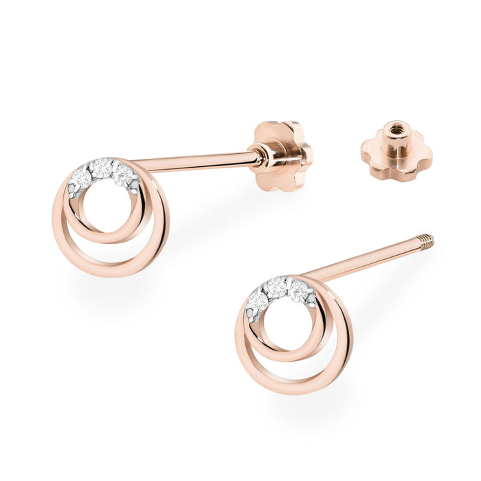 Cercei Aur 14k cu Diamante Naturale Naturale 0.03 ct