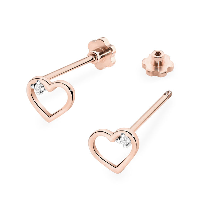 Cercei Aur 14k cu Diamante Naturale Naturale 0.01 ct