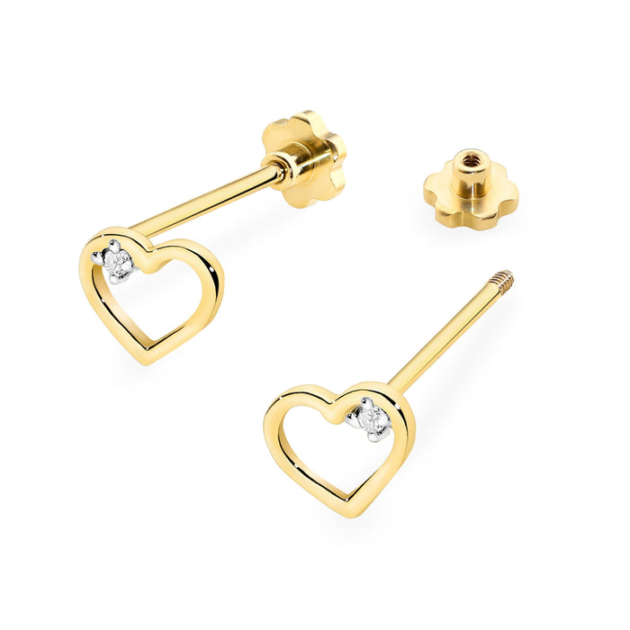 Cercei Aur 14k cu Diamante Naturale Naturale 0.01 ct