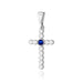 Pandantiv Cruce Aur 14K cu Safir 0.15 ct si Diamante Naturale