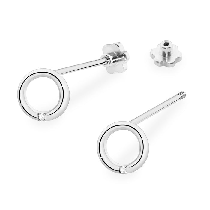 Cercei Aur 14K cu Diamante Naturale Naturale 0.01 ct