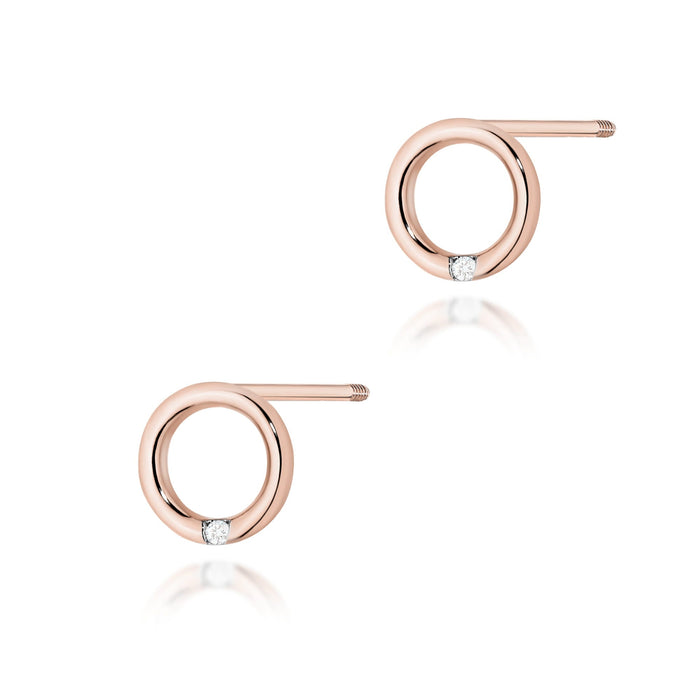 Cercei Aur 14K cu Diamante Naturale Naturale 0.01 ct