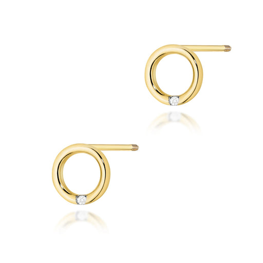 Cercei Aur 14K cu Diamante Naturale 0.01 ct Filet cu Protectie