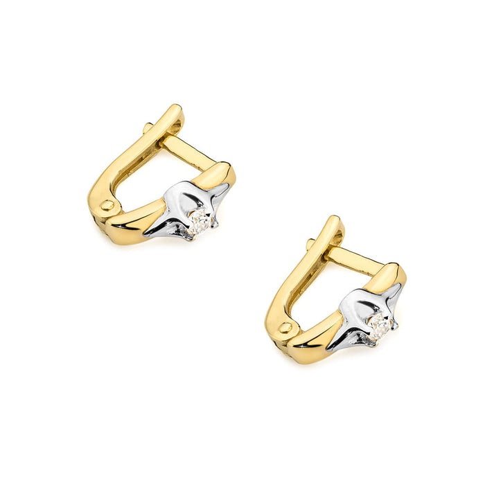 Cercei Aur 14K cu Diamante Naturale 0.08 ct