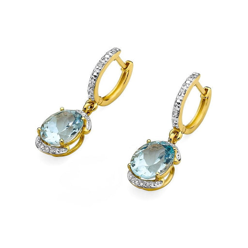 Cercei Aur 14K cu Topaz 6.00 ct si Diamant 0.13 ct - Galben