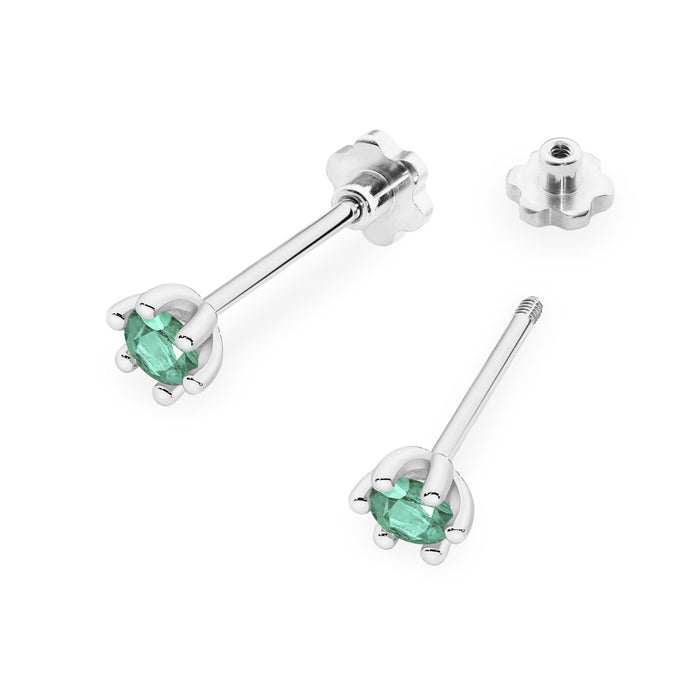 Cercei Aur 14K K0222 Smarald 2 x 0.15ct