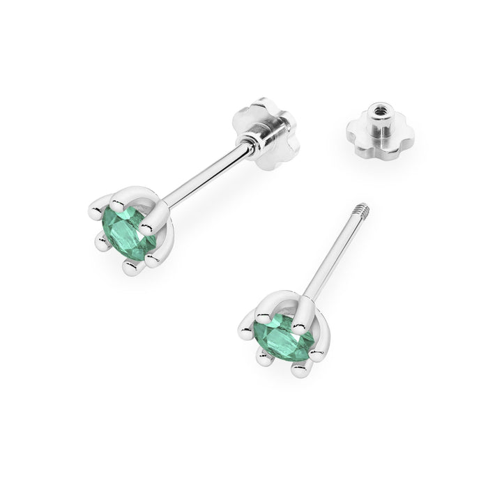 Cercei Aur 14K K0222 Smarald 2 x 0.30ct