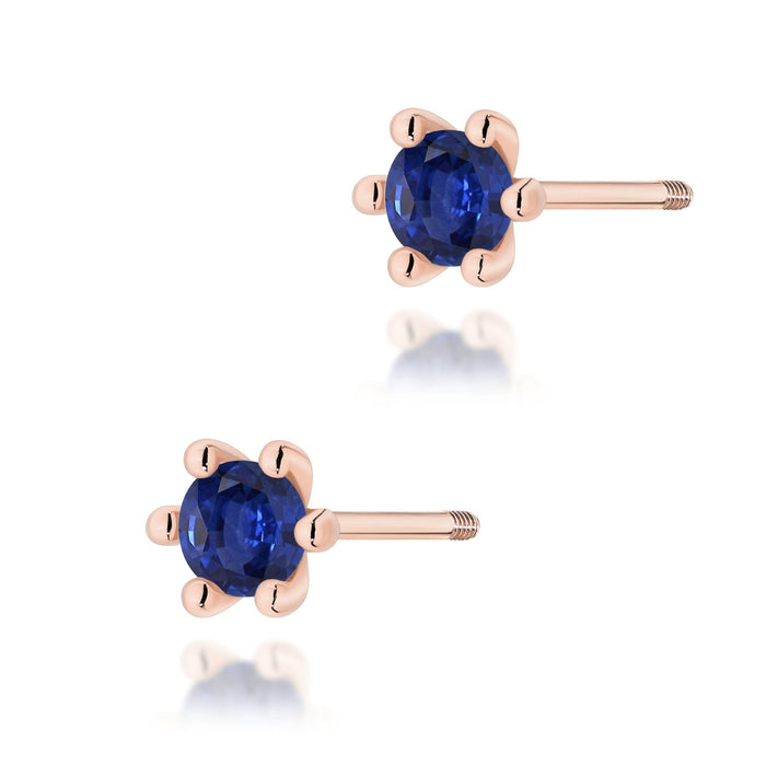 Cercei Aur 14K K0222 Safir 2 x 0.15ct