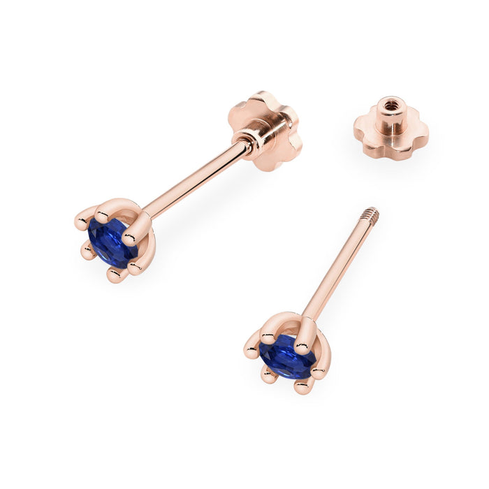 Cercei Aur 14K K0222 Safir 2 x 0.15ct