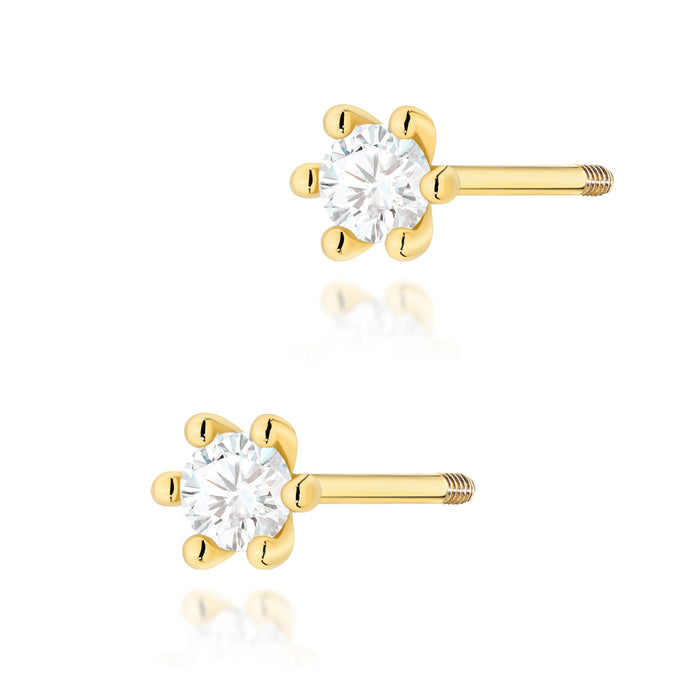 Cercei Aur 14K K0222 Diamante 2 x 0.08ct
