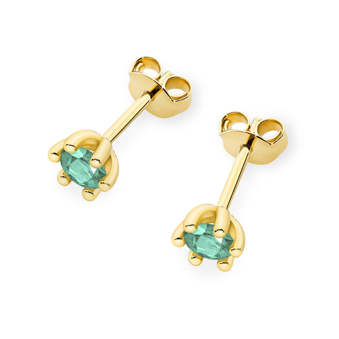 Cercei Aur 14K K0222 Smarald 2 x 0.15ct